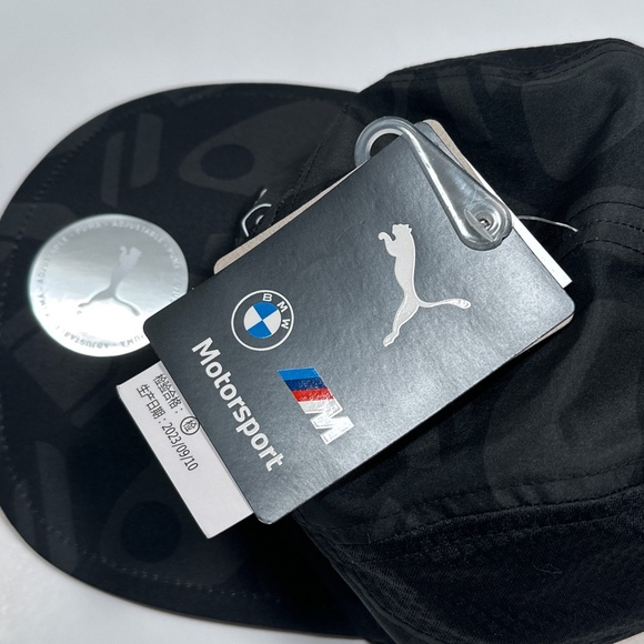 NWT Puma BMW Motorsports MMS Black Gray Statement Cap Strapback Hat - Picture 5 of 11